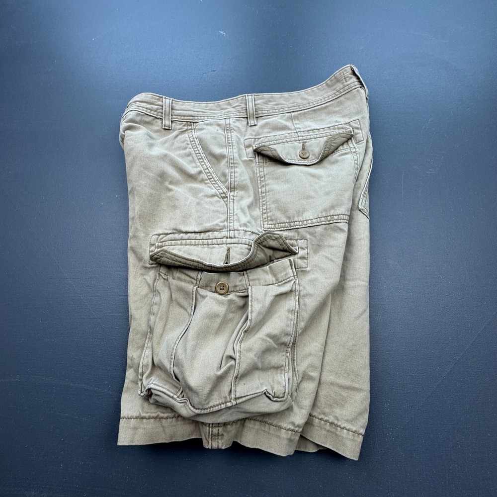 Levi's Signature Cargo Shorts Men's 32 Khaki Cotton Utility Pockets Outdoor Work - Picture 9 of 11